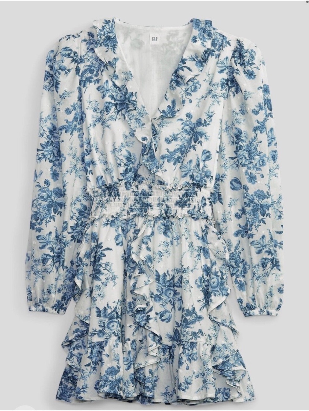 Gap x Love Shack Fancy Blue Floral Mini Dress